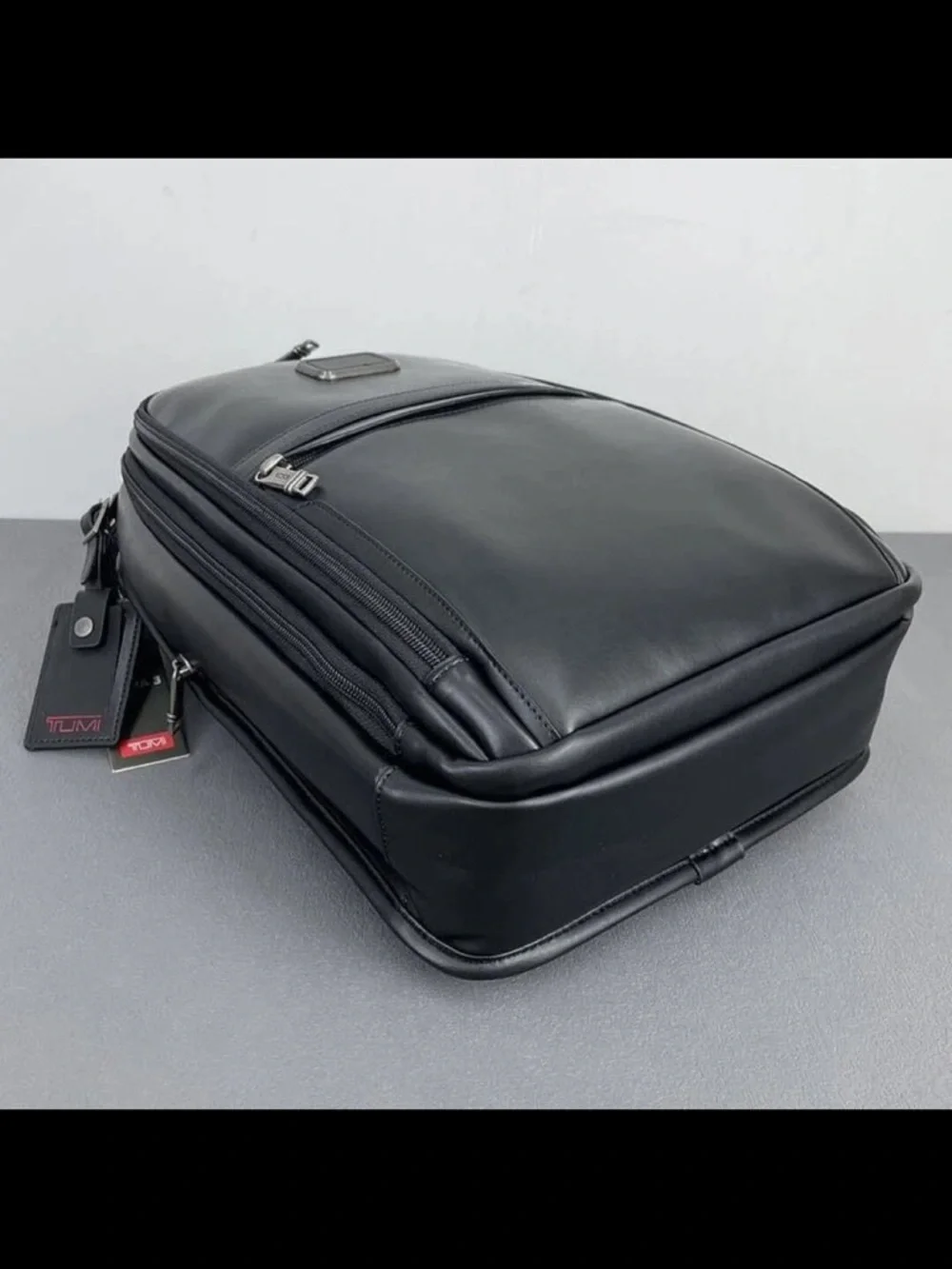 Tumi Black Leather Business Backpack for Men Brand New with tags